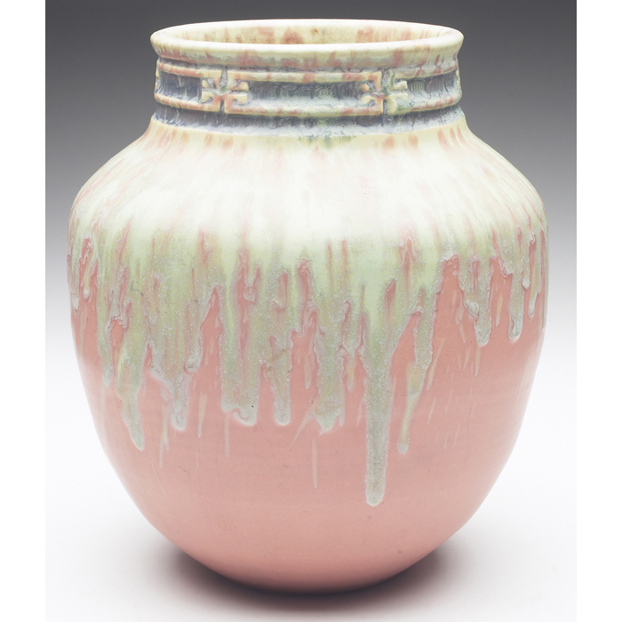 Appraisal: Roseville Imperial vase large form in pink and green matte