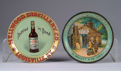 Appraisal: LOT OF WHISKEY TIP TRAYS Includes great tray for Old