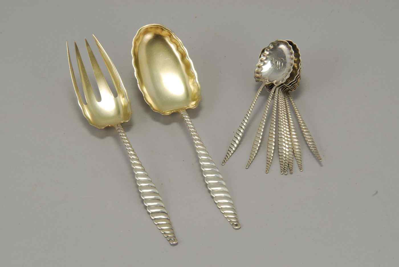 Appraisal: WHITING DIV OF GORHAM STERLING SILVER SALAD SETIn the Oval