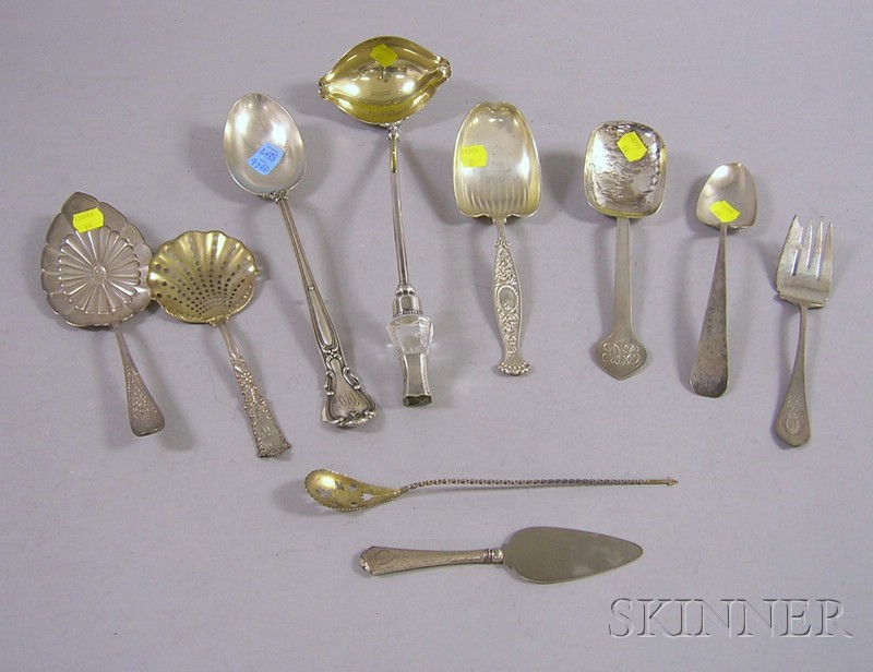 Appraisal: Ten Silver and Silver Plated Serving Pieces a Gorham silver