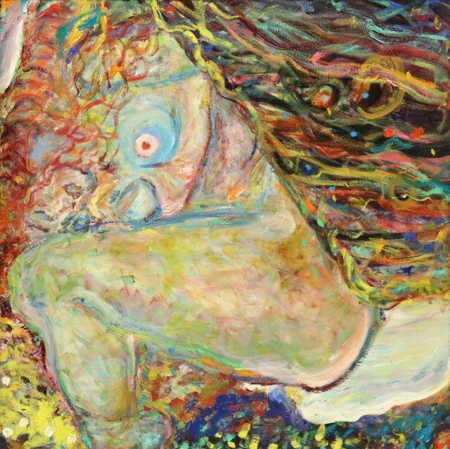 Appraisal: Framed oil on canvas painting Abstract Female Nude unsigned sight