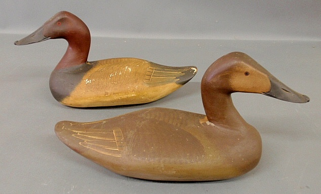 Appraisal: - Two canvasback decoys Maryland signed Capt Harry R Jobes