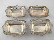 Appraisal: A set of four heavy late Victorian silver rectangular bonbon