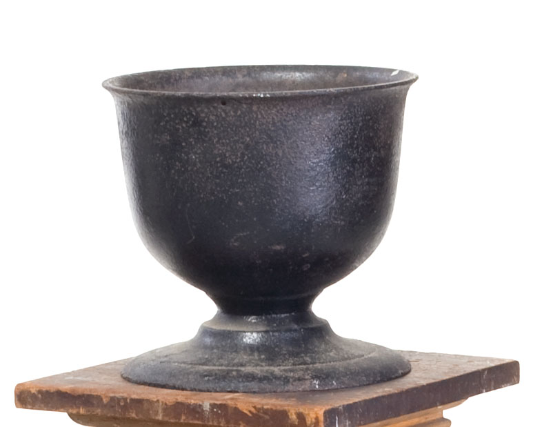 Appraisal: LARGE CAST-IRON FOOTED URN Height inches