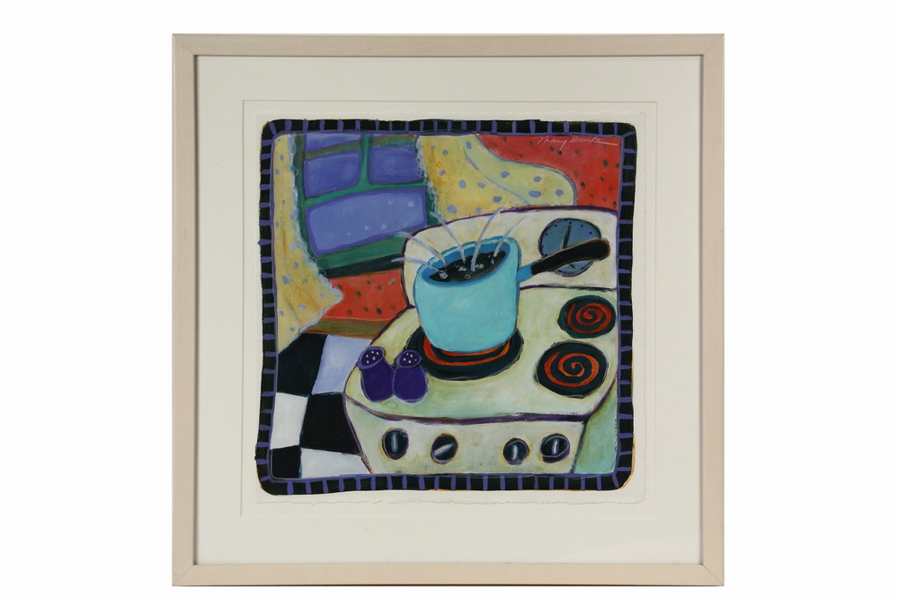 Appraisal: MARY BOURKE Contemporary Maine - Kitchen gouache on paper signed