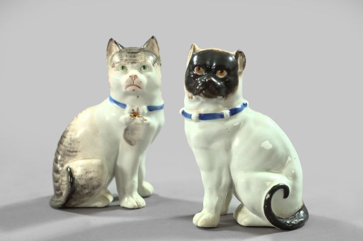 Appraisal: Charming Pair of German Porcelain Figures of a Cat and