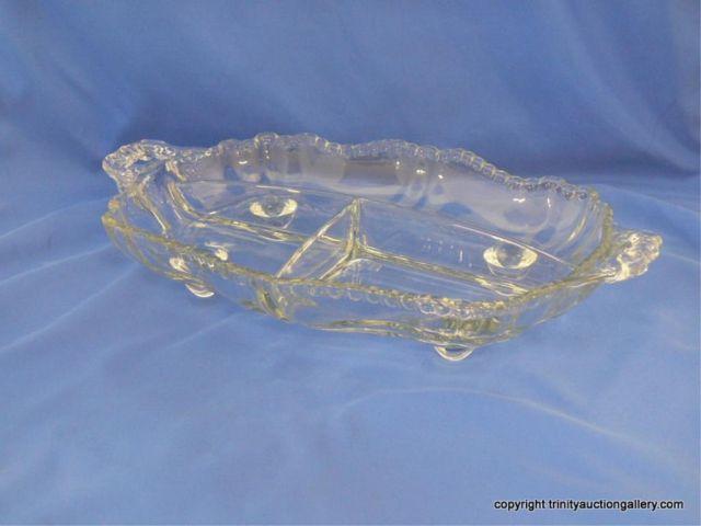 Appraisal: Cambridge Glass Co Toed Part Relish Dish - Cambridge Glass