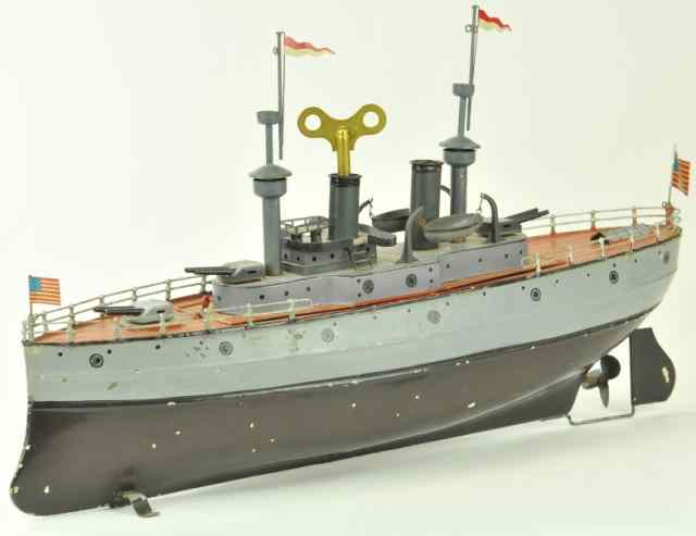 Appraisal: FLEISCHMANN BATTLESHIP Germany c hull painted in grey and black