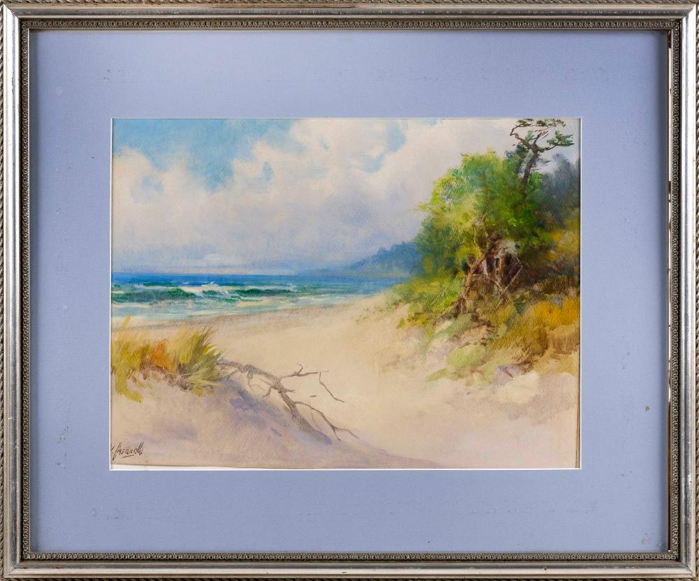 Appraisal: VICTOR CASENELLI MICHIGAN OHIO - BEACH SCENE WATERCOLOR ON PAPER