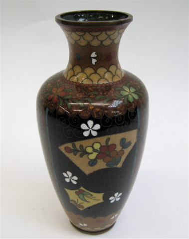 Appraisal: CHINESE CLOISONNE VASE c 's with floral and butterfly panel