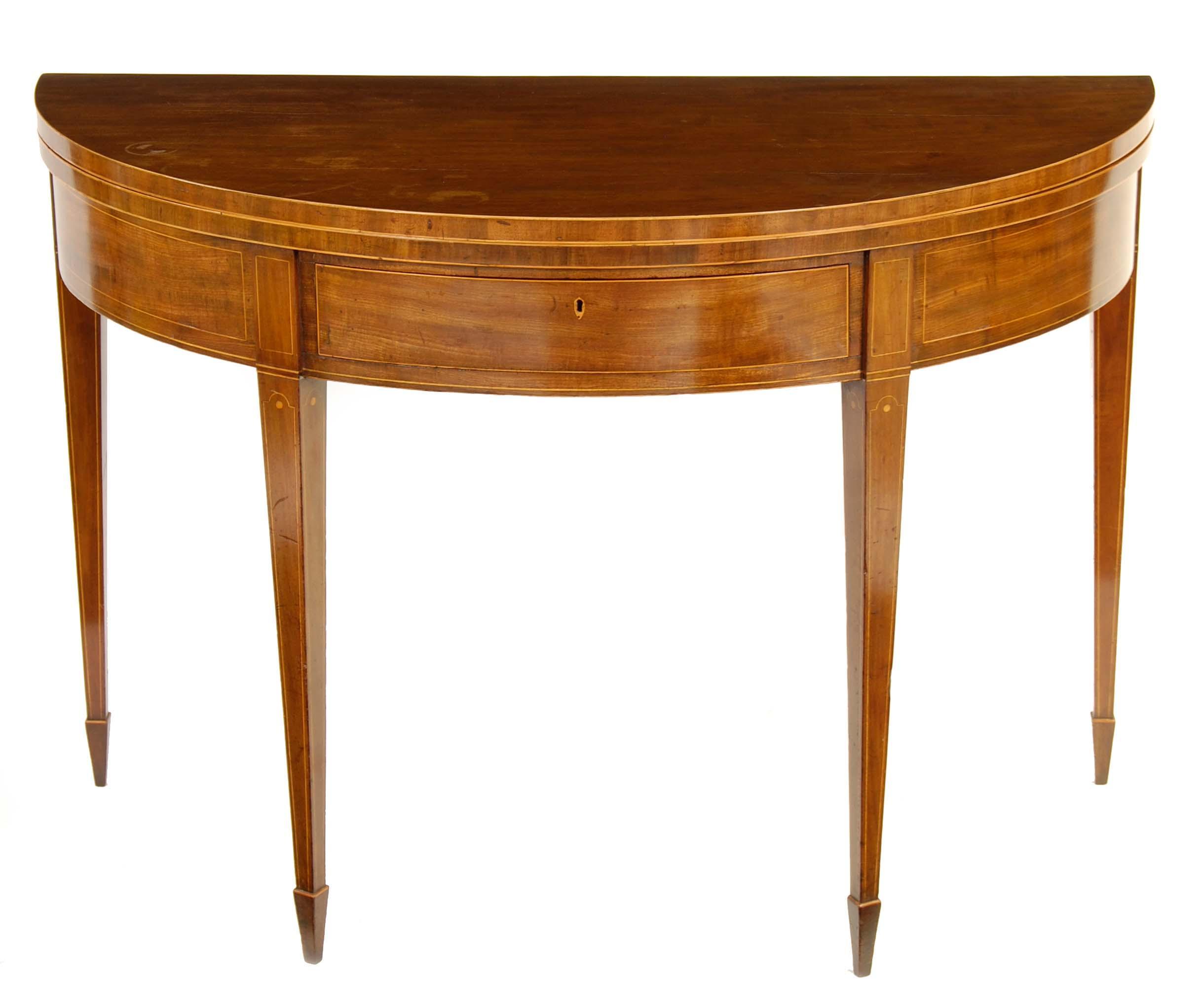 Appraisal: A George III mahogany D shape tea table