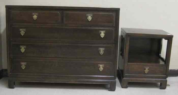 Appraisal: CHEST OF DRAWERS AND MATCHING NIGHTSTAND Davis Cabinet Co Nashville