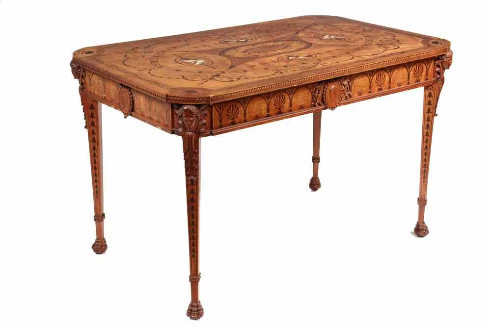 Appraisal: GERMAN INLAID TABLE - Early th c German Classical Revival