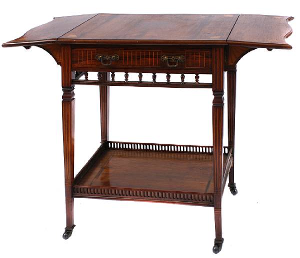 Appraisal: An English drop leaf side table height in width in