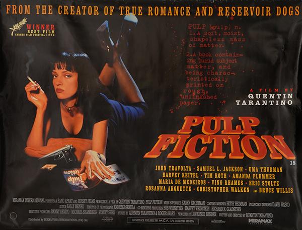 Appraisal: PULP FICTION BRITISH QUAD MOVIE POSTER good x cm