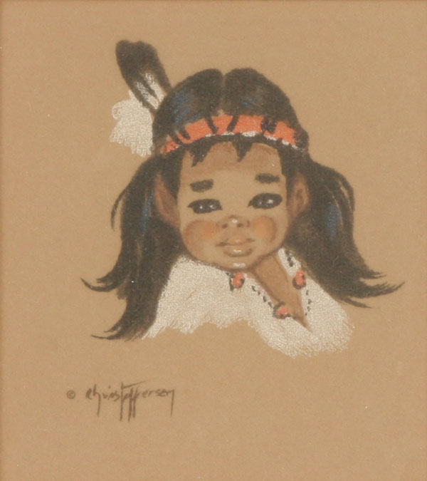 Appraisal: Chris Topperson Native American baby prints girls in tribal garb