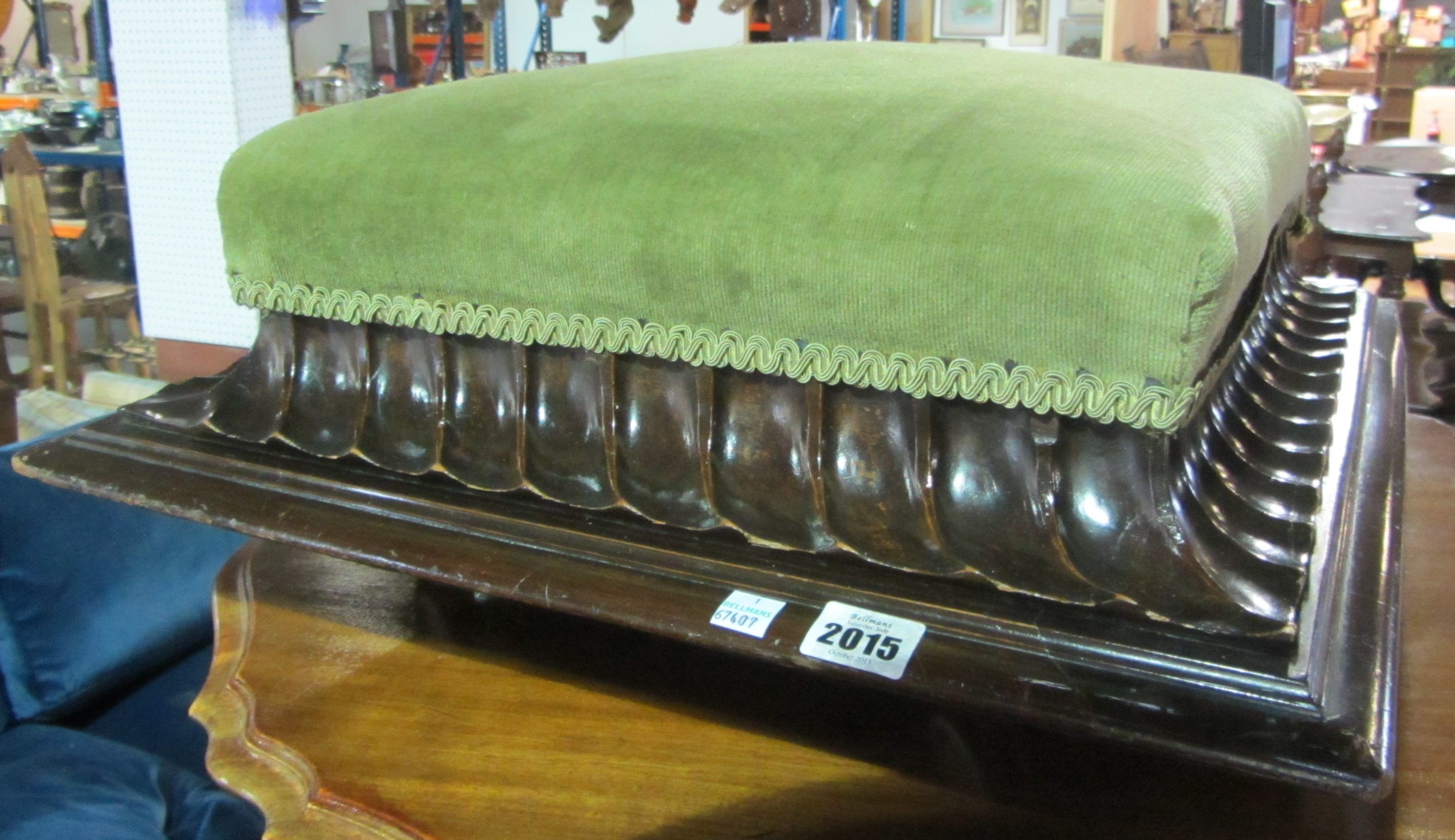 Appraisal: A square mahogany footstool