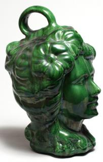 Appraisal: Spanish Ubeda Green In the form of a woman's face