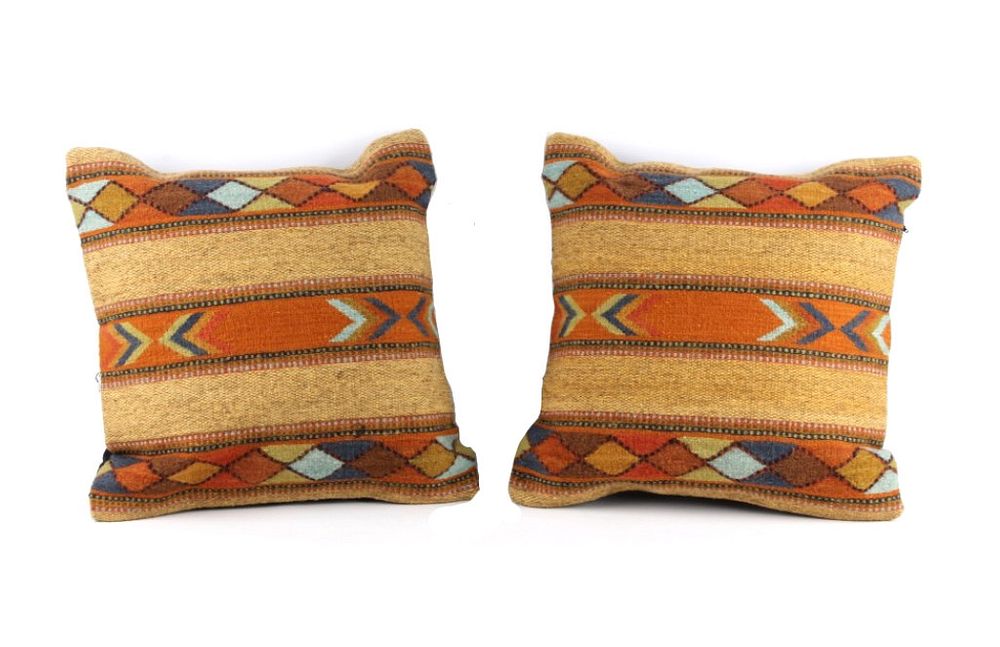 Appraisal: Cintas Juarez Wool Pillow Set of Two Juan Alavez The