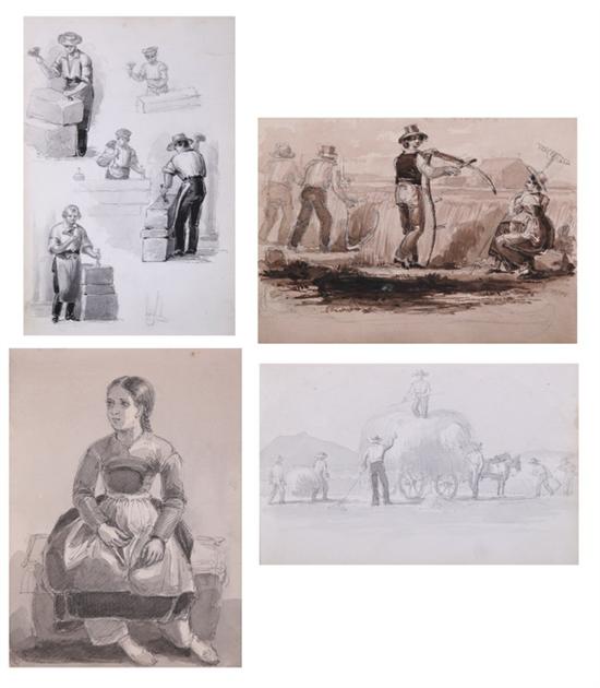 Appraisal: GEORGE W HATCH American - TWO SKETCHBOOKS consisting of approximately