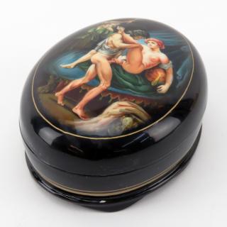 Appraisal: Russian Erotica Lacquered Box Russian Erotica Lacquered Box Unsigned As