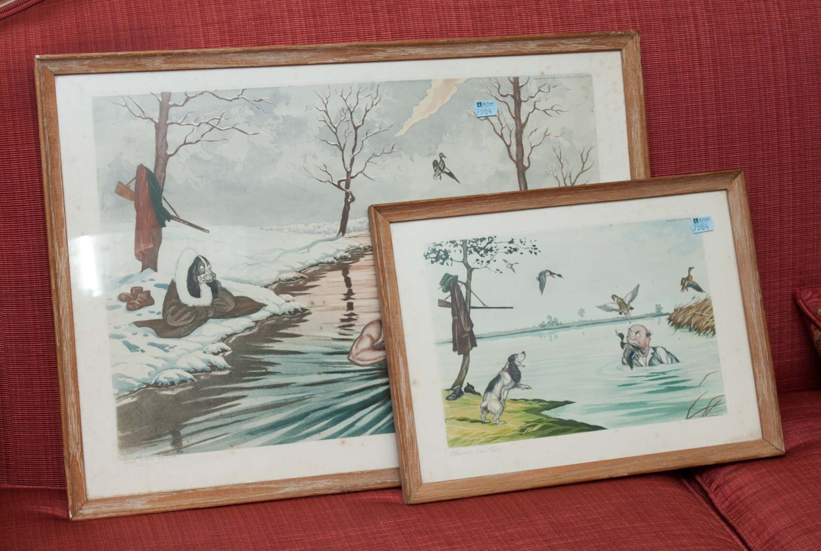 Appraisal: Two framed prints of duck hunting by O'Klein