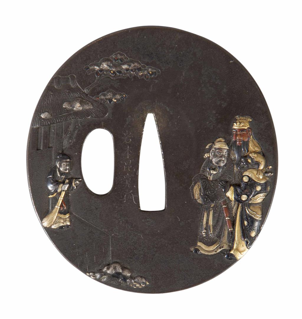 Appraisal: JAPANESE IRON AND MIXED METAL TSUBA BY IWAMOTO KONKAN EDO