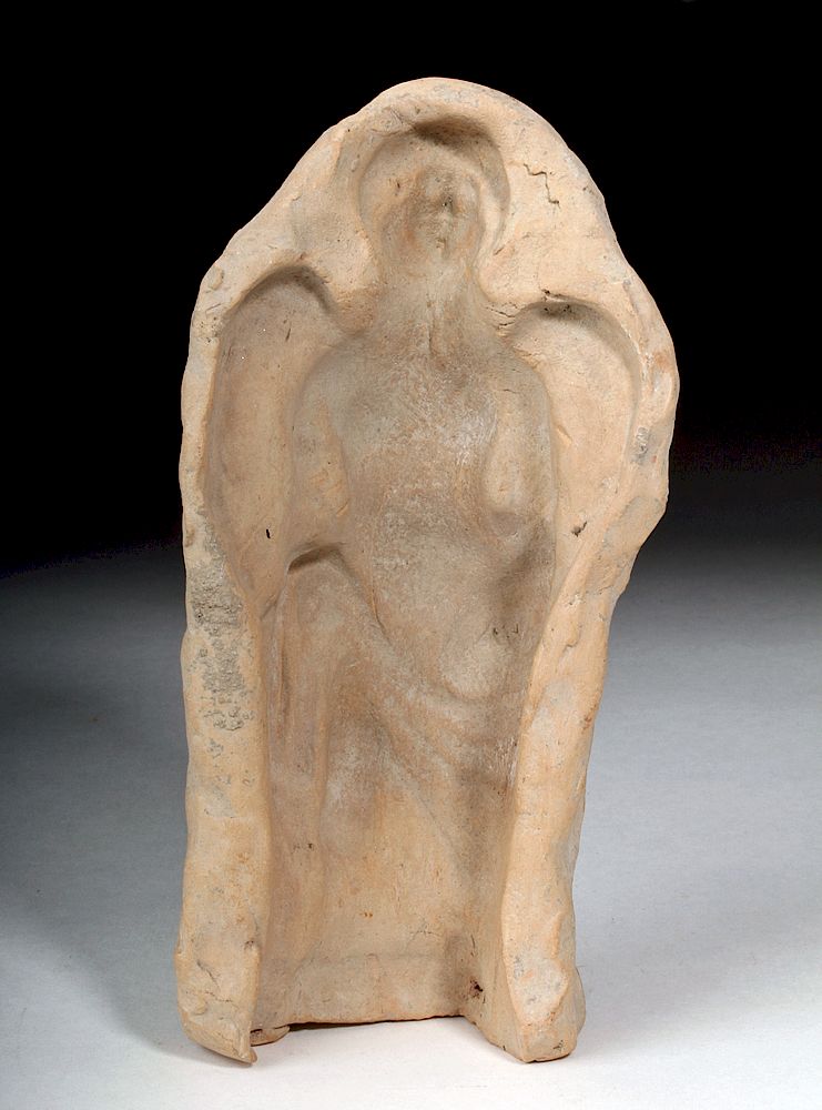 Appraisal: Hellenistic Greek Earthenware Mold - Winged Erote Originally Listed At