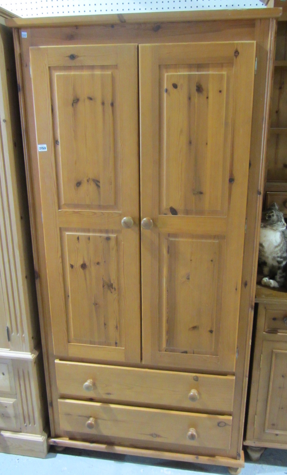 Appraisal: A th century pine two door wardrobe