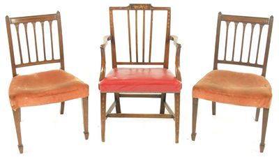 Appraisal: A pair of early th century mahogany side chairs in