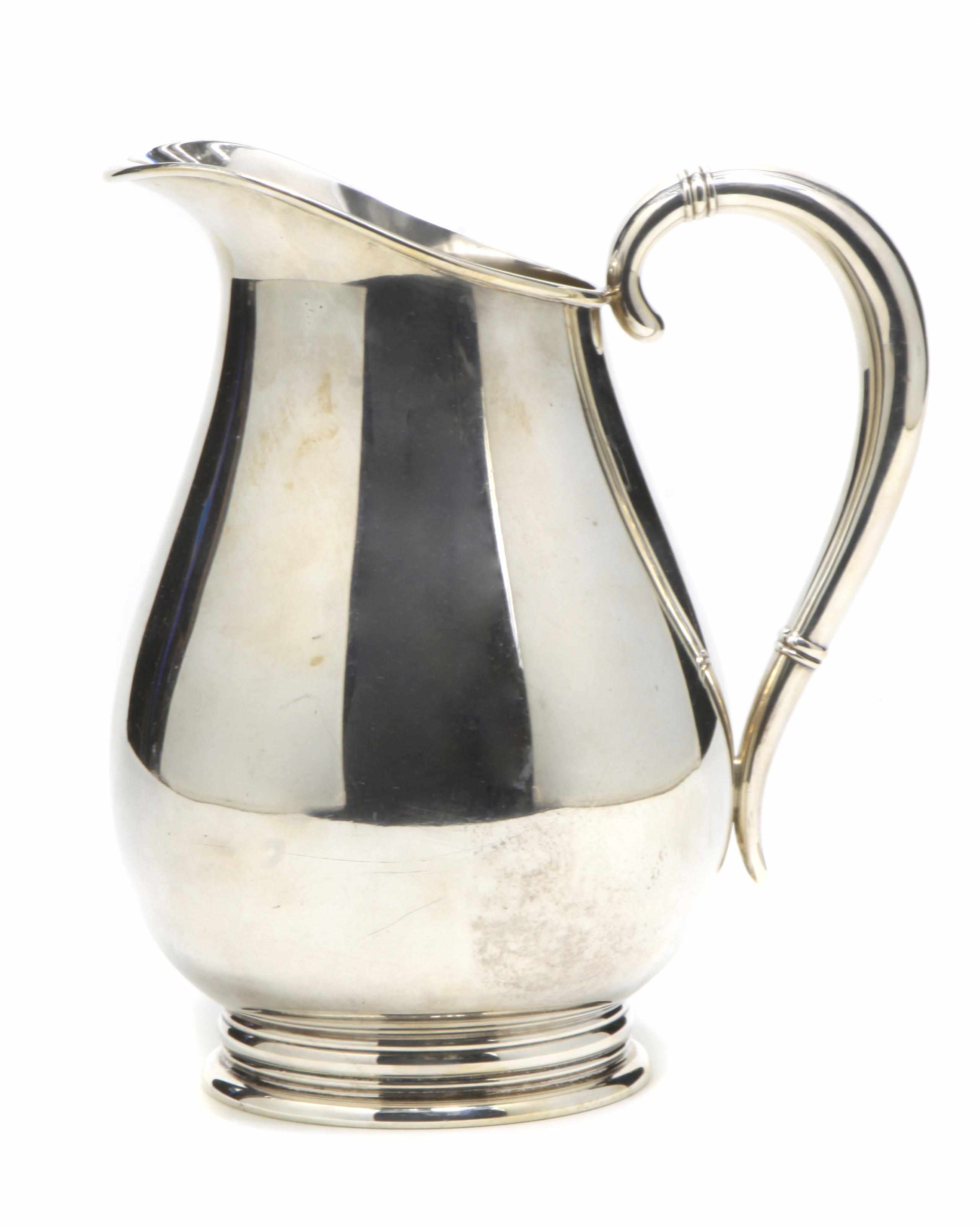 Appraisal: An American sterling silver Modernist water pitcher International Silver Co