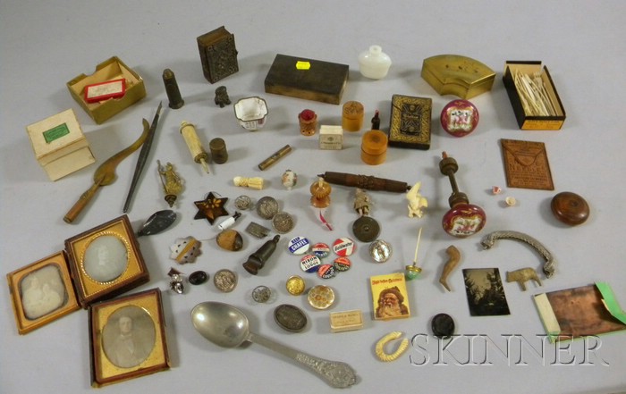 Appraisal: Group of Miscellaneous Small Decorative Articles including daguerreotypes a carte