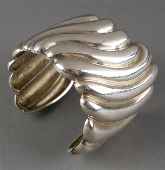 Appraisal: Aldo Cipullo sterling bracelet Mid th century Cuff bracelet with