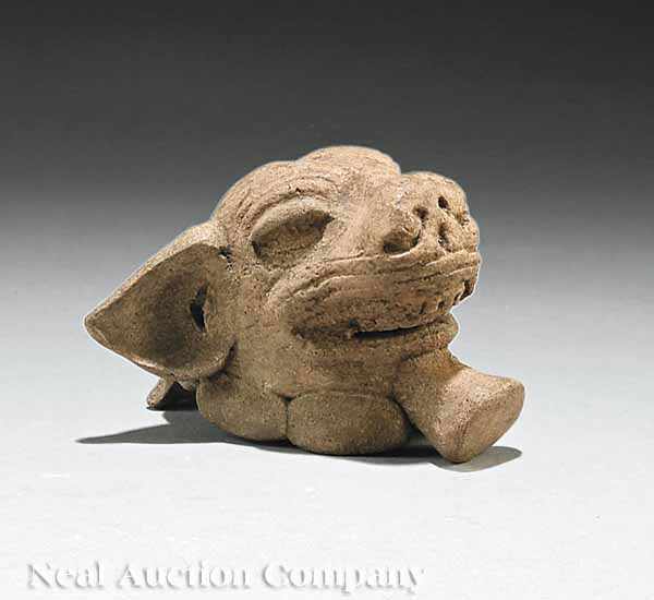 Appraisal: A Small Veracruz Hog's Head Pottery Mask c - possibly