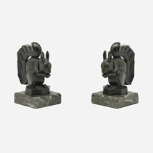 Appraisal: Max Le Verrier Squirrel bookends pair France c bronze marble