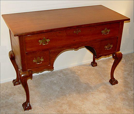 Appraisal: SECOND PERIOD COUNTRY CHIPPENDALE CHERRY LOWBOY Single long upper drawer