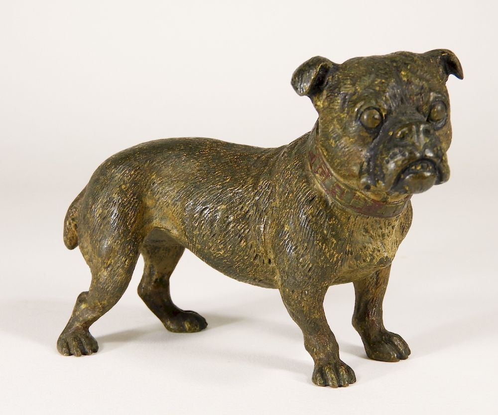 Appraisal: Austrian Vienna Cold Painted Bronze Bulldog Figure Austria th Century