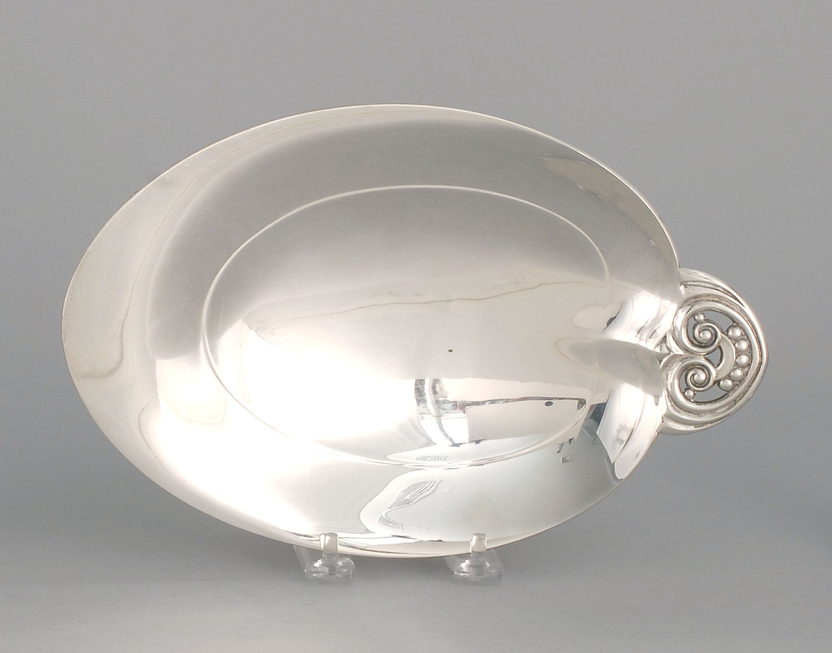 Appraisal: STERLING SILVER LEAF-FORM BOWL BY TIFFANY CO Pierced handle with