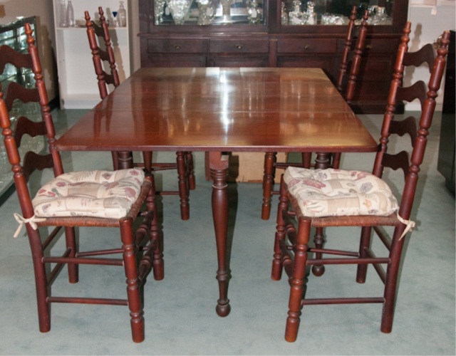 Appraisal: Chairs H x W x D Table H x L