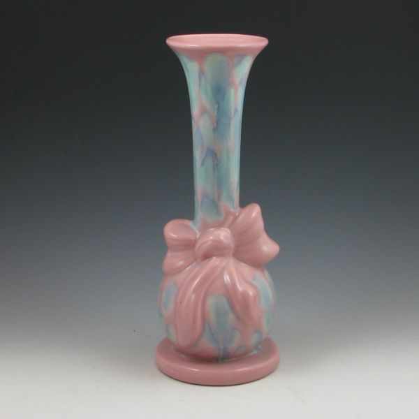 Appraisal: Pastel vase with ribbon design Unmarked Mint '' tall