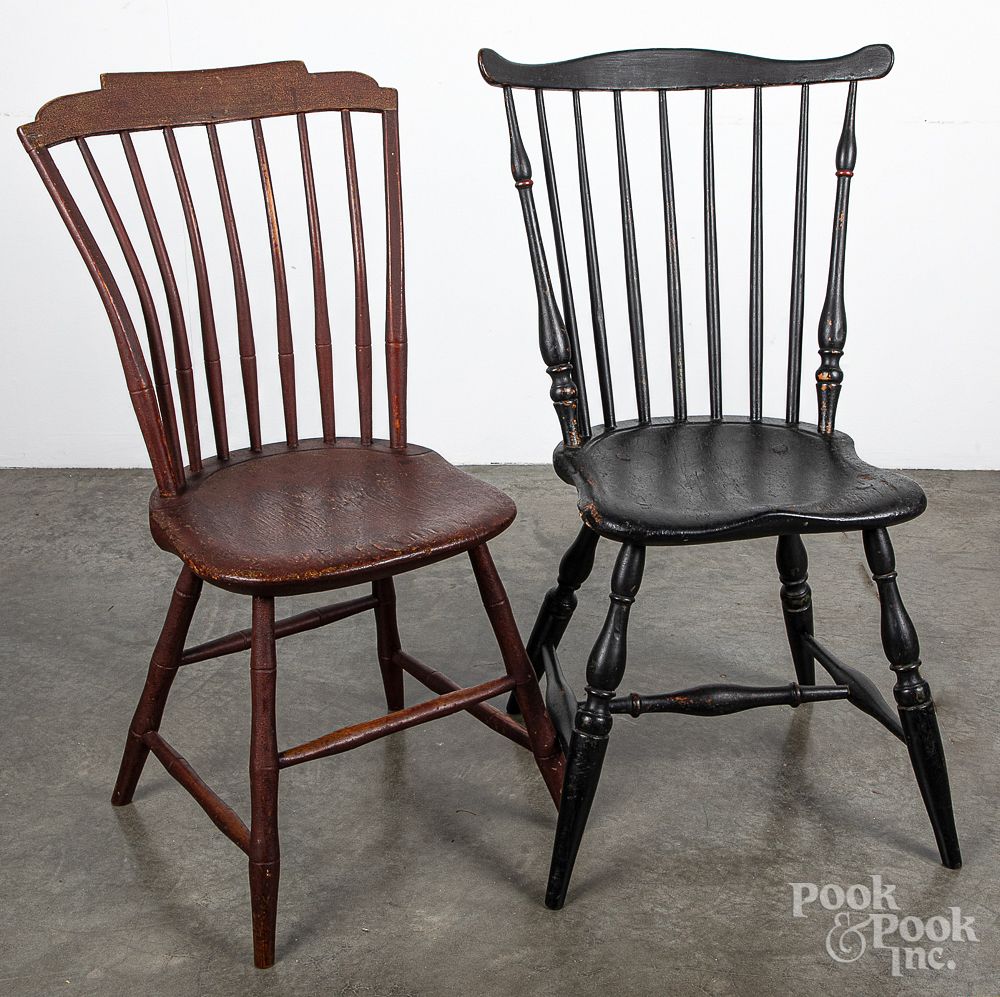 Appraisal: Fanback Windsor side chair ca etc Fanback Windsor side chair