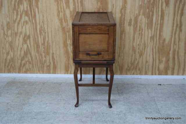 Appraisal: Antique Oak File Drawer on Mahogany StandThis is a nice