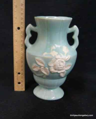 Appraisal: Weller Double Handle Vase Cameo Pattern - Vintage- Incised on