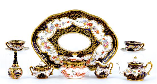 Appraisal: Miniature Crown Derby porcelain tea set and objects floral and