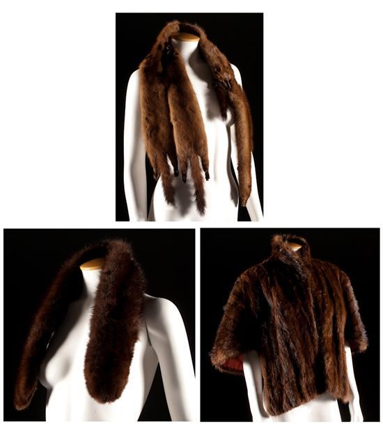 Appraisal: Lady's mink capelet together with two mink stoles