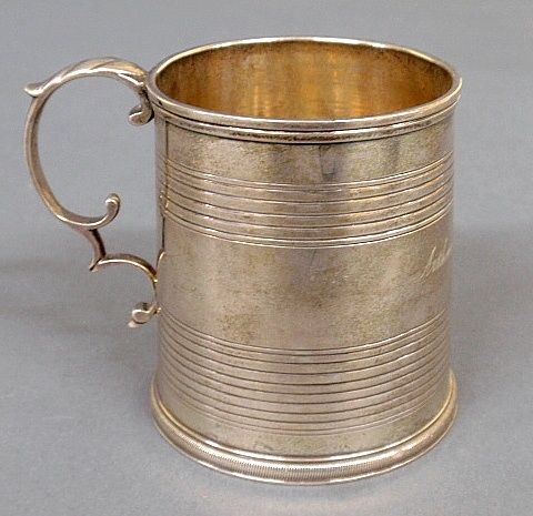 Appraisal: - Coin silver baby cup by Lincoln Reed inscribed Arthur