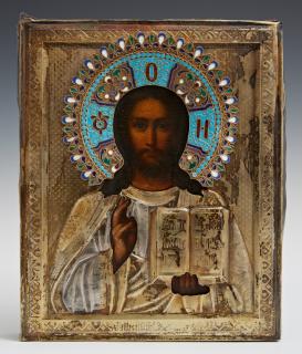 Appraisal: Russian Icon of Christ Pantocrator late th c with an