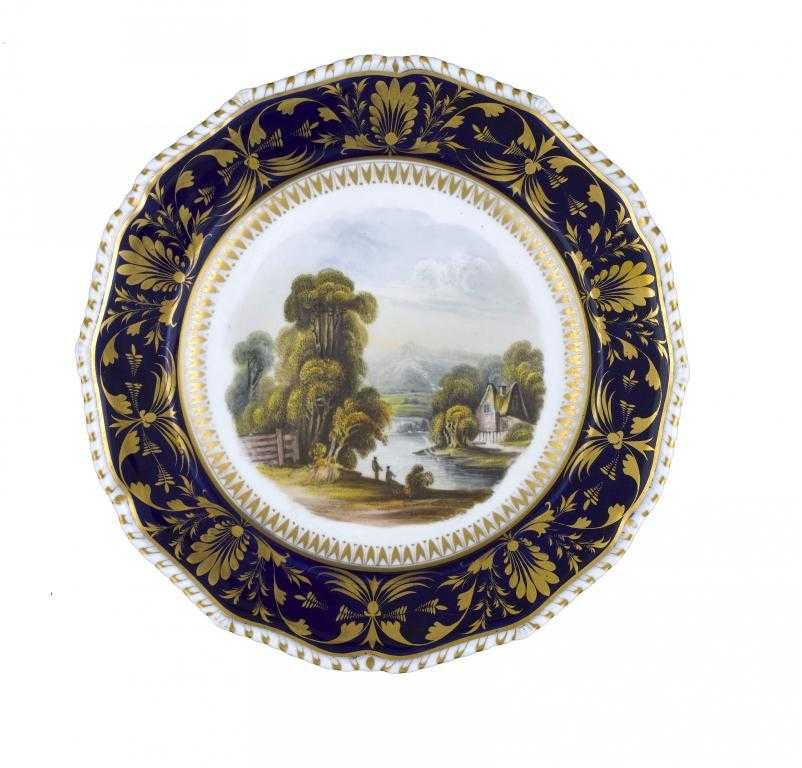 Appraisal: A DERBY DESSERT PLATE painted probably by Daniel Lucas with