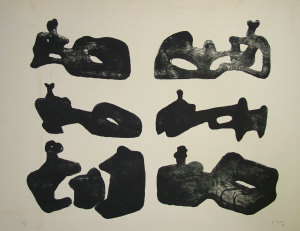 Appraisal: Henry Moore OM - - Six reclining figures lithograph on