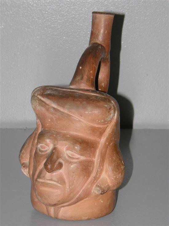 Appraisal: Peruvian Moche pottery vessel - A D modelled as a